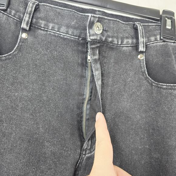 MODITEC Jeans Mens 30x29 Black Denim Buckle Strap Legs Goth Whimsigoth Rave Emo - Picture 4 of 16